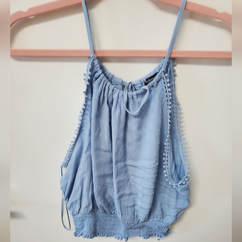 Ambiance Blue Smocked Camisole Top